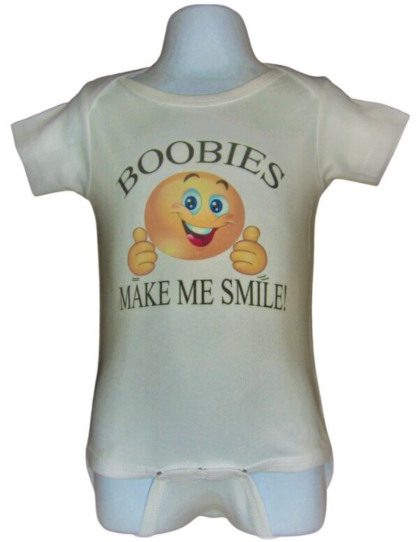 funny baby bodysuit Boobies Make Me Smile