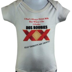 Dos Boobies White Baby Bodysuits