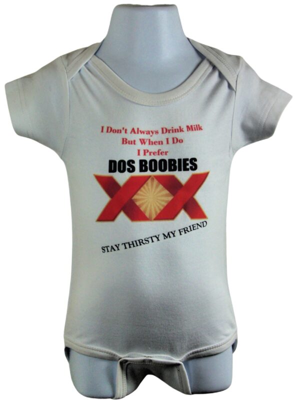 Dos Boobies White Baby Bodysuits